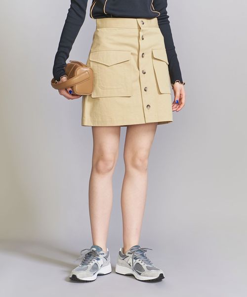 国内発 Chloe コットンパッチポケットミニスカート コットンツイル パッチポケット ミニスカート ―ウォッシャブル―