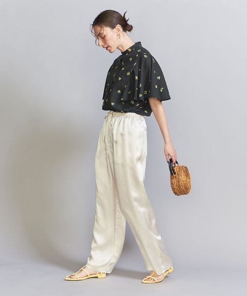 BEAUTY\u0026YOUTH 【WEB限定】ドット\u0026フラワーフレアスリーブブラウス