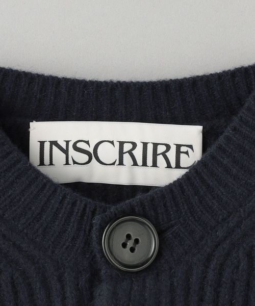 【美品】INSCRIRE カーディガン 黒 INSCRIRE＞クロップド ニットカーディガン