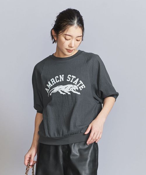 アメリカーナ×ユナイテッドアローズ ロング丈ラグランスウェット Americana＞プリント ラグランスリーブ Tシャツ