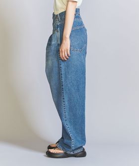Distressed Wrap Wide Denim Pants 