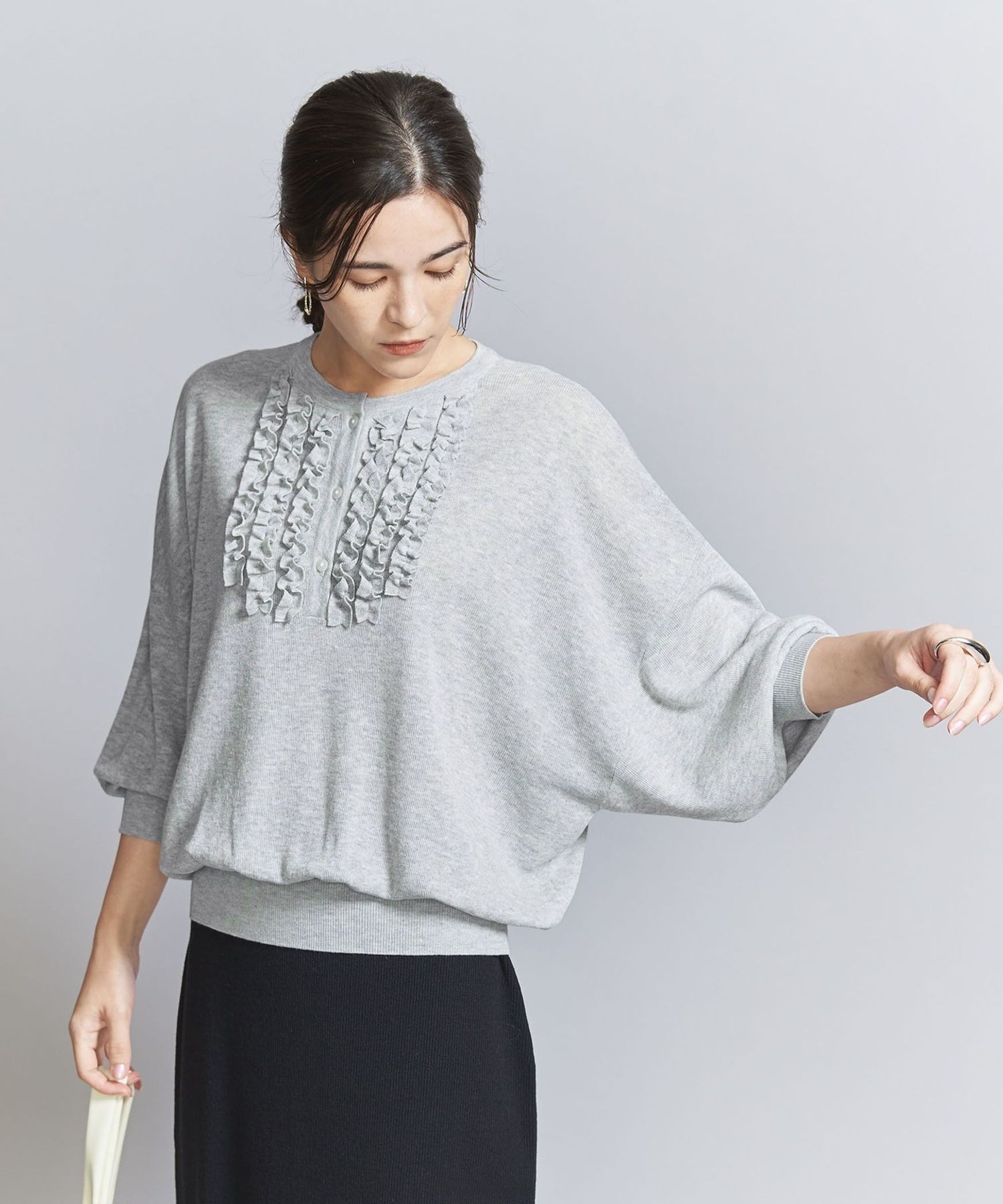 WEB限定】フリルニットプルオーバー -ウォッシャブル- 