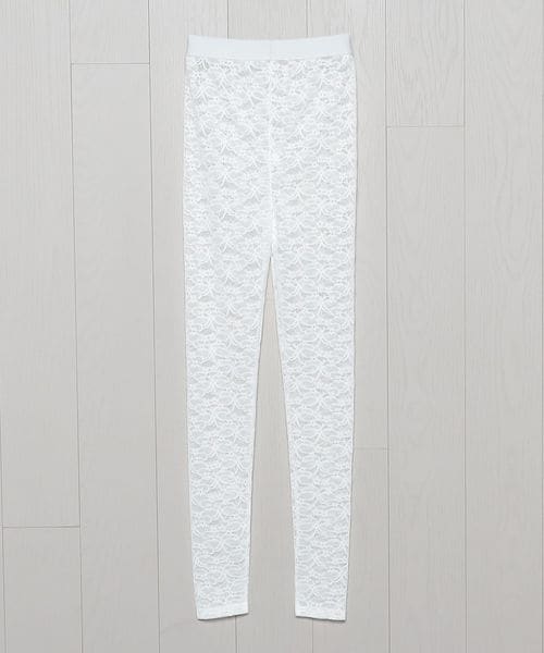 新品タグ付【Hbeauty&youth】レースレギンス　ホワイト 完売品 H＞レースレギンス