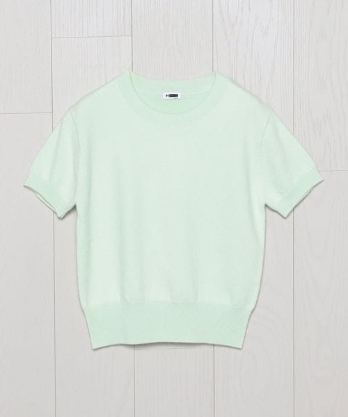 H＞ウールカシミヤ フレンチスリーブニット