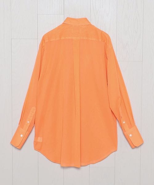 H BEAUTY&YOUTH◆長袖ブラウス/S/コットン//オレンジ/1611-299-2247 H＞コットンボイル ロングシャツ