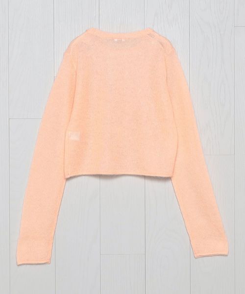 H＞モヘヤナイロンウール ショートニットプルオーバー