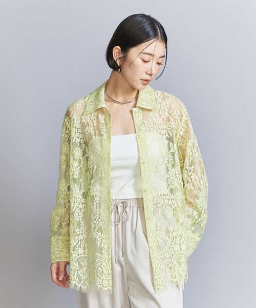 BEAUTY&YOUTH/ナイロンコットン レース シャツ/シャツ / ブラウス