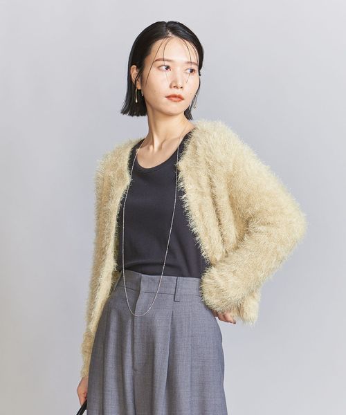 シャギーニット カーディガン 