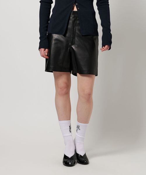 yama様 h beauty&youth レザーワイドショートパンツ ラムレザー yama様 h beauty&youth レザーワイドショートパンツ ラムレザー