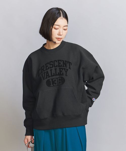 美品✨ フィーニー ユナイテッドアローズ別注 スウェットプルオーバー モーヴ系 別注】<Champion>リバースウィーブ ロゴプリント スウェット