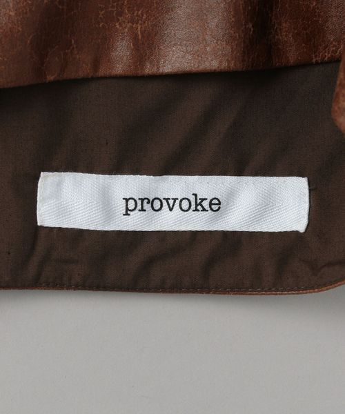 PROVOKE クラッキングレザーライクベスト 2WAY provoke＞クラッキングレザーライク ベスト ―2WAY―