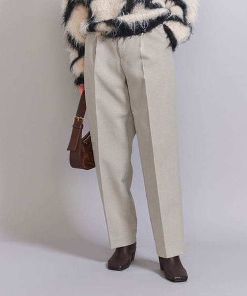 BEAUTY&YOUTH/ダブルクロス タックパンツ/スラックス