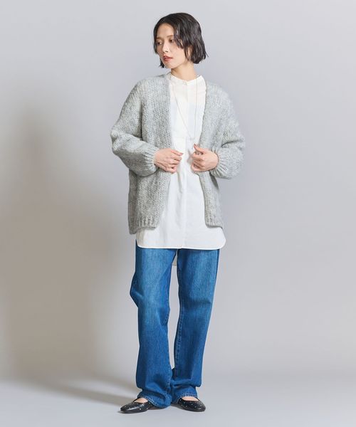 TRICOTS JEAN MARC＞ミドルゲージ ノーボタン ニット カーディガン
