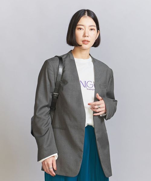 ノーカラー ジャケット