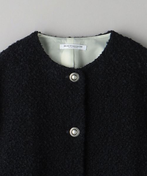 BEAUTY&YOUTH ドットジャカードノーカラージャケット BEAUTY&YOUTH UNITED ARROWS（ビューティーアンドユース