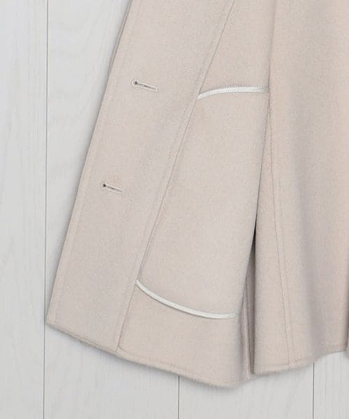 近年【美品✨】ユナイテッドアローズ ノーカラー ハーフコート カシミヤ混 L H＞ウールカシミヤ ハーフステンカラーコート