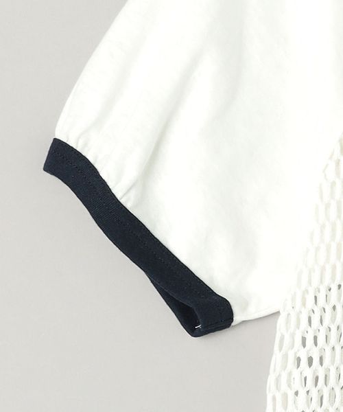 INSCRIRE メッシュ ラグランTシャツ INSCRIRE メッシュ ラグラン Tシャツ ホワイトxネイビー Mサイズ