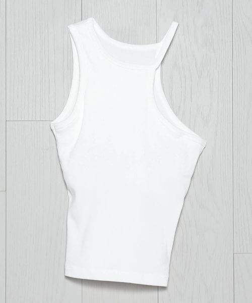 【新品】＜H BEAUTY&YOUTH＞コットンリブ アシンメトリータンクトップ H BEAUTY&YOUTH UNITED ARROWS タンクトップ ノースリーブ 「H