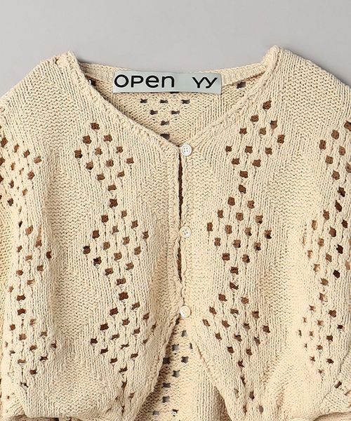OPEN Yy＞アーガイルポインテル ニット ボレロ