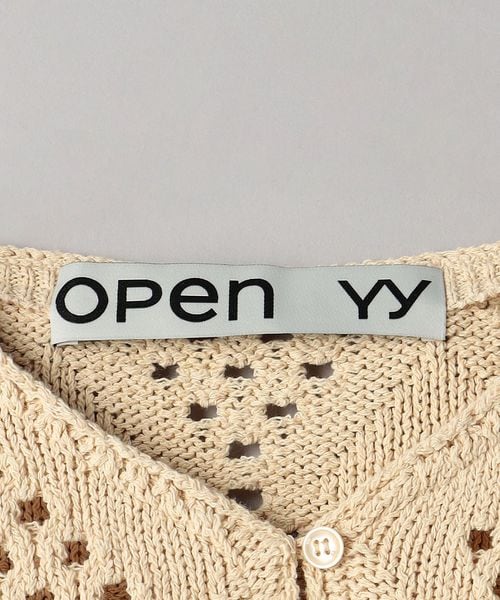 open yy アーガイルポインテル ニット ボレロ カーディガン　ベージュ OPEN Yy＞アーガイルポインテル ニット ボレロ