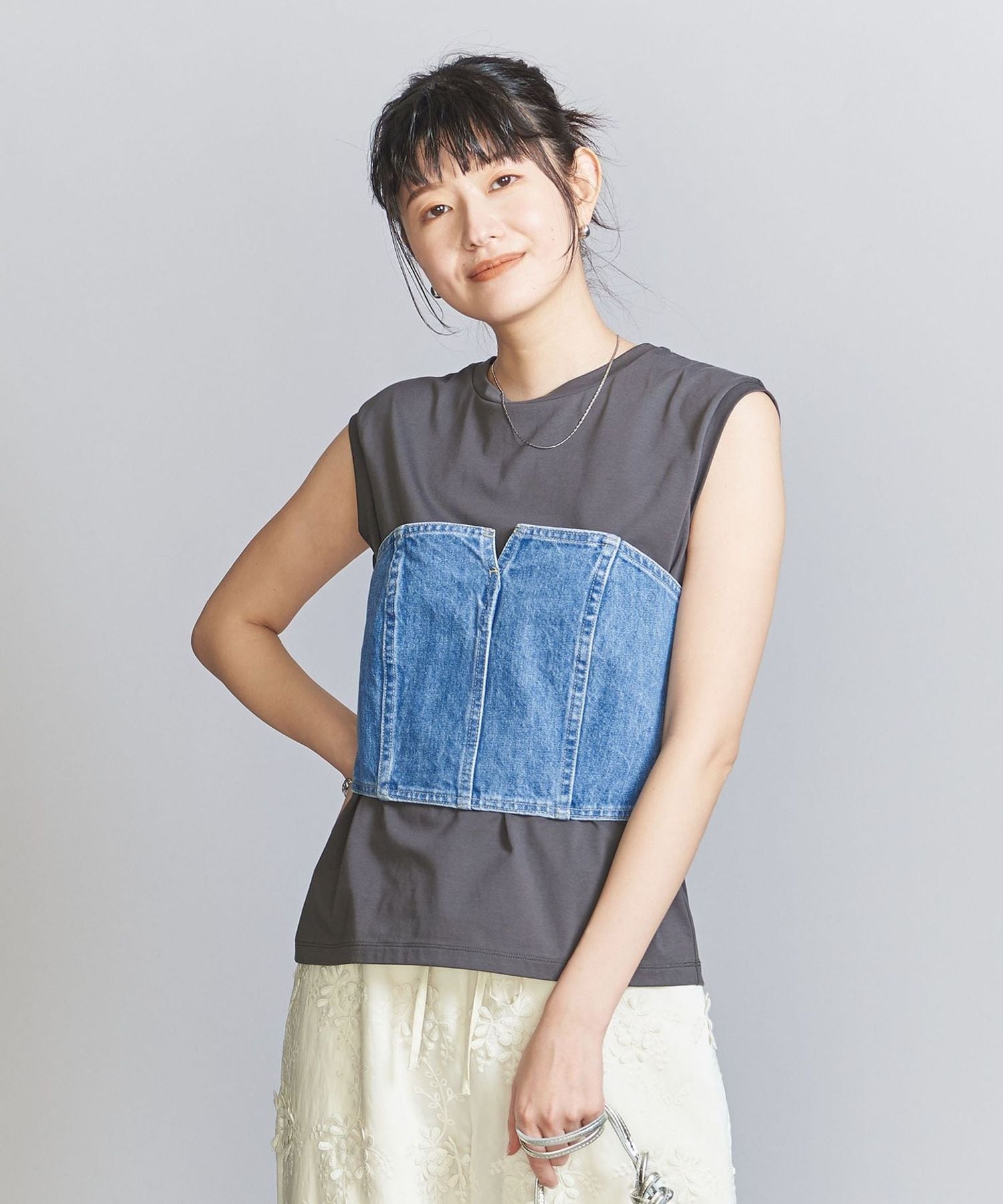 yuni コットンリネンデニムビスチェ yuni コットンリネンデニム ビスチェ | itonowa Life ONLINE STORE