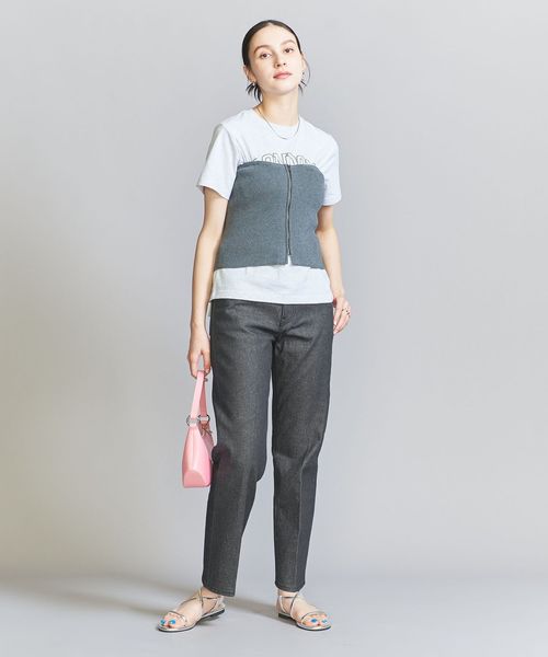リサイクルコットン デニム スリムストレートパンツ