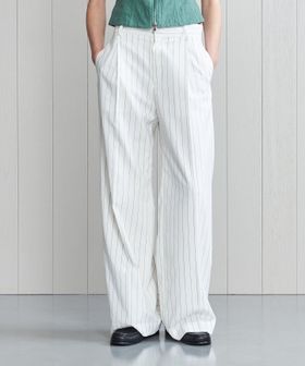 H＞ストライプワイドパンツ