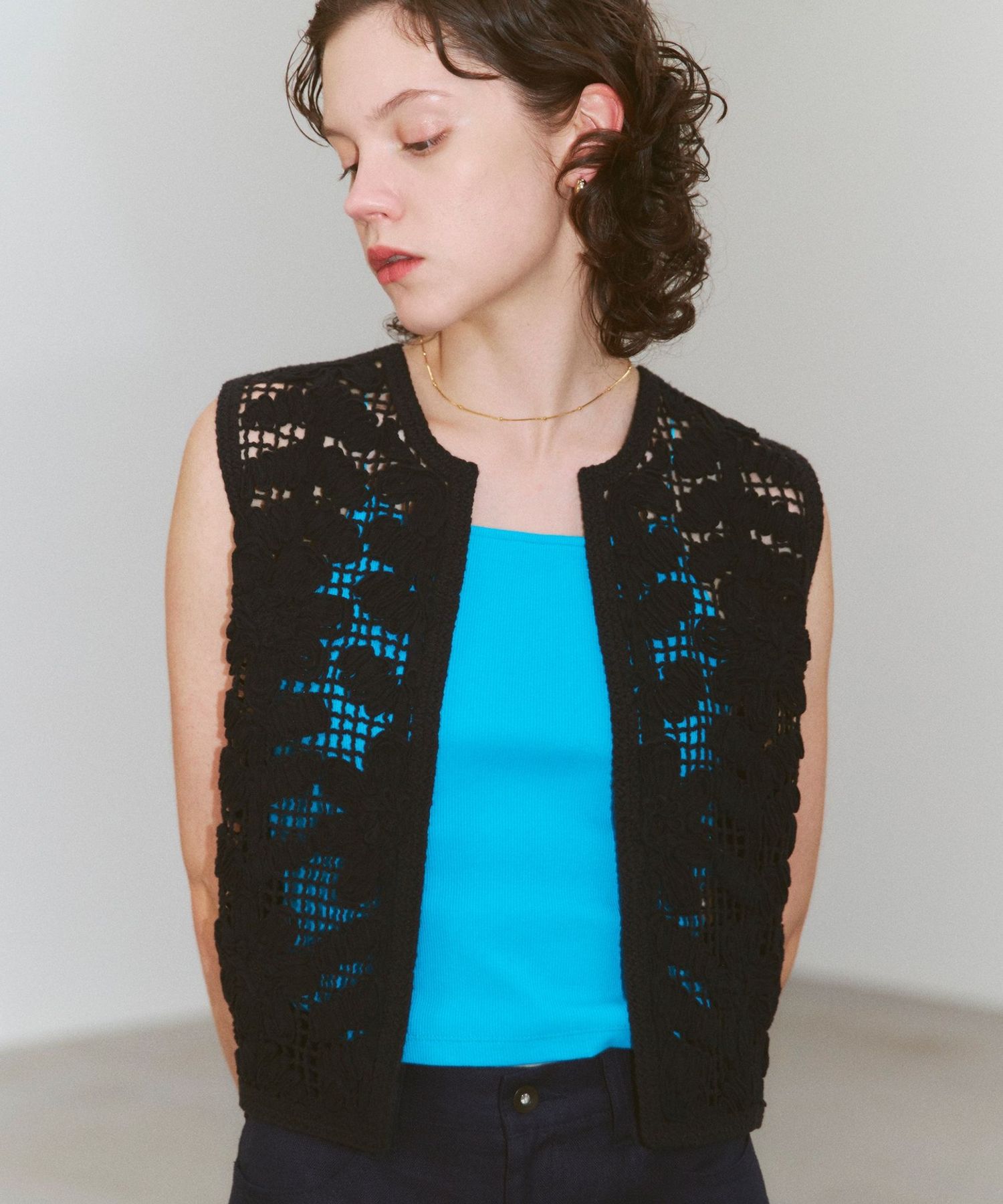 完売商品 RD C/NY TAPE EMB VEST（Knit Vest - ネイビー | harapeco 