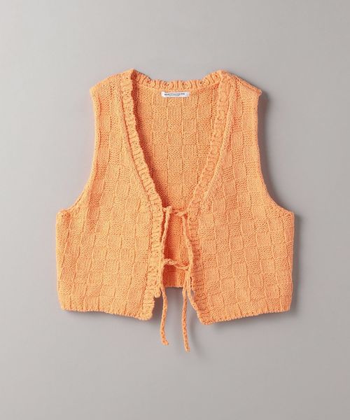 BEAUTY&YOUTH/ブロックチェック フロントリボン ベスト/ベスト