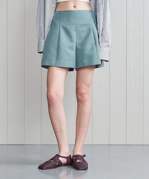 H＞グログランフレアショートパンツ
