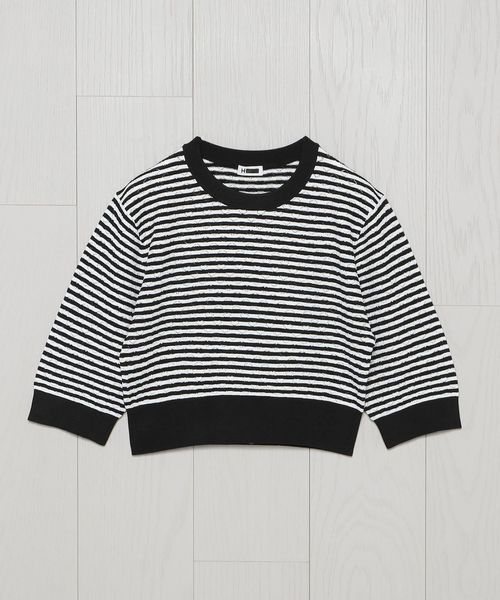 H BEAUTY&YOUTH ＜H＞ボーダーショートスリーブ H＞ボーダーショートスリーブ