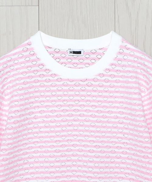 H BEAUTY&YOUTH ＜H＞ボーダーショートスリーブ H＞ボーダーショートスリーブ