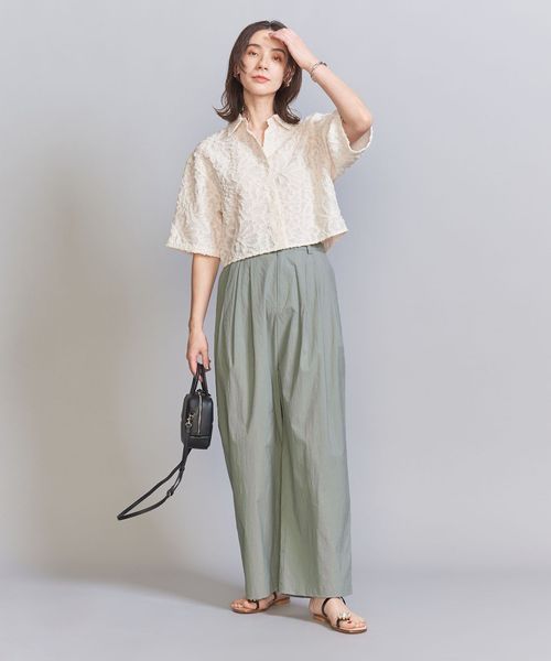 こ*ろ様 コットンナイロン ワイドタックパンツ ―ウォッシャブル― コットンナイロン ワイドタックパンツ -ウォッシャブル-（その他