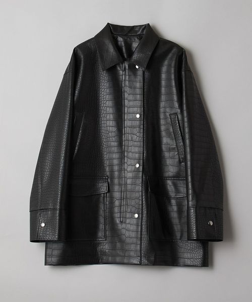新品　BEAUTY&YOUTH クロコレザーライク　ジャケット　2WAY M 新品 BEAUTY&YOUTH クロコレザーライク ジャケット 2WAY M