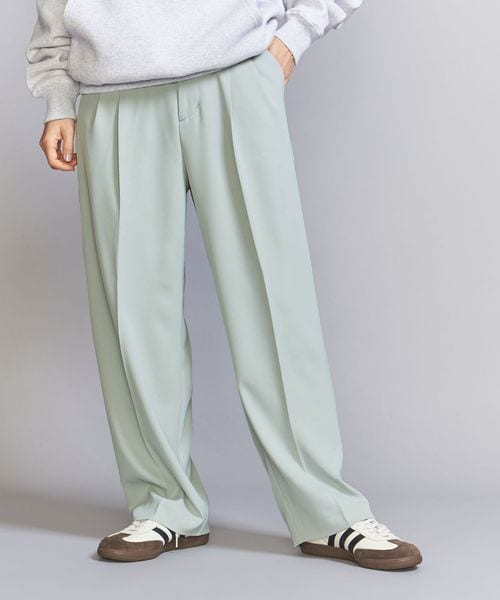 バックゴム ツイル タックワイドパンツ ―ウォッシャブル―