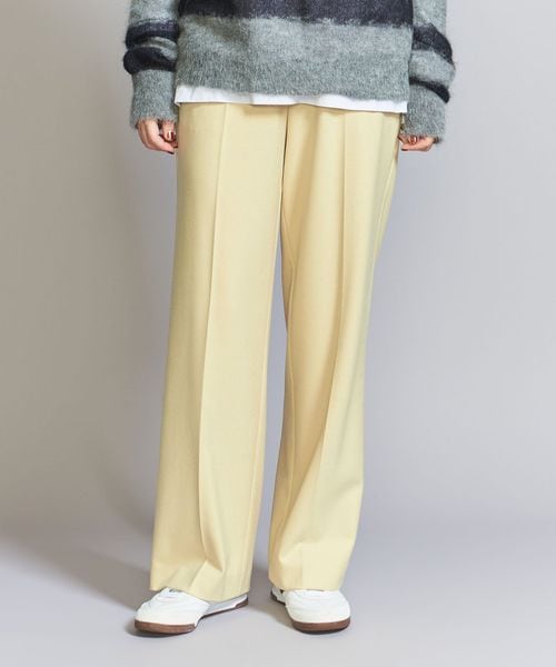 BEAUTY&YOUTH/裏起毛バックゴム ストレートパンツ―ウォッシャブル―/イージーパンツ