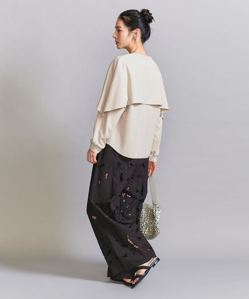 WEB限定 Wardrobe DAILY MINIMAL】ケープフリル レイヤーカットソー