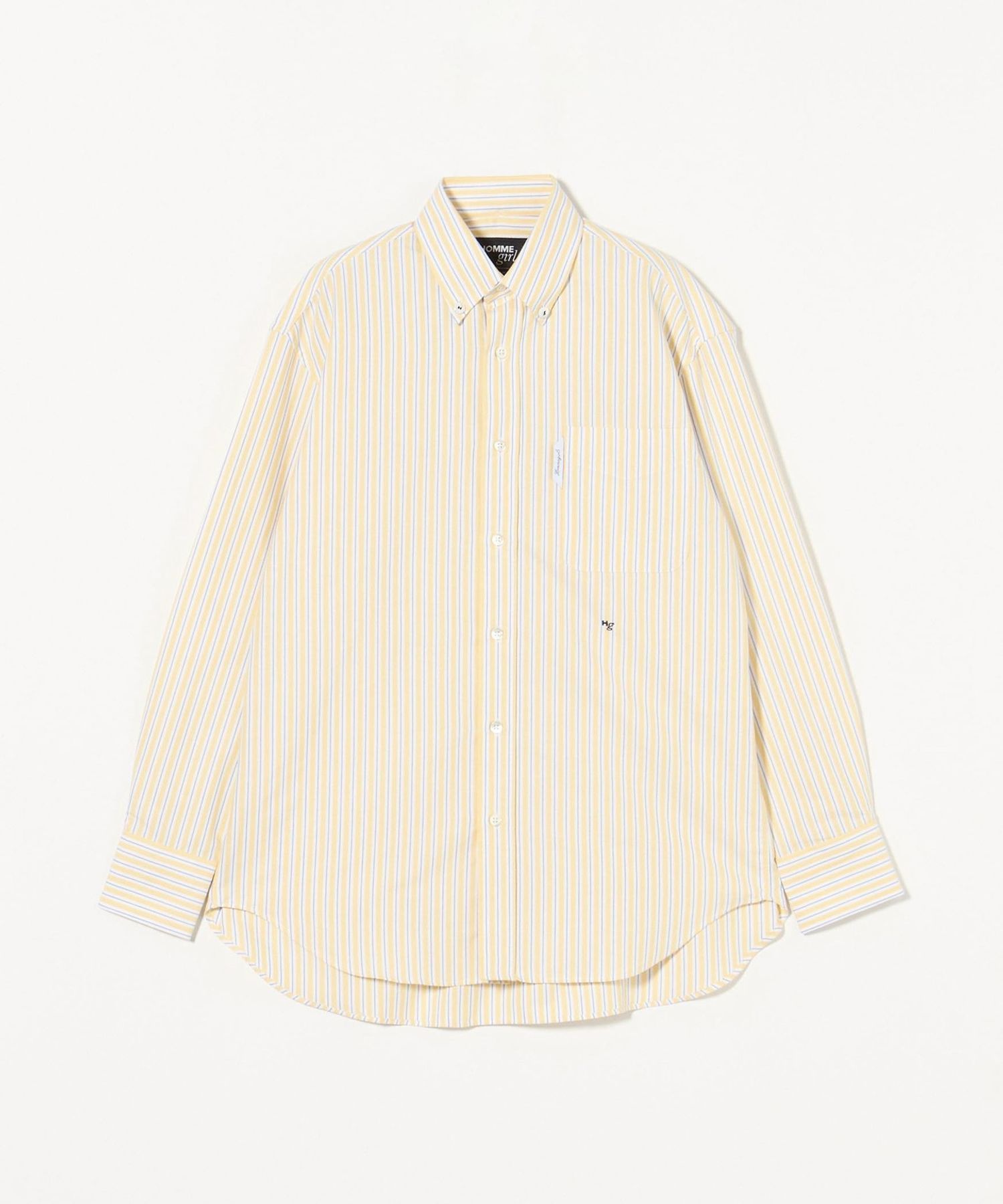 HOMME GIRLS＞OXFORD SHIRT YELLOW STRIPE/シャツ