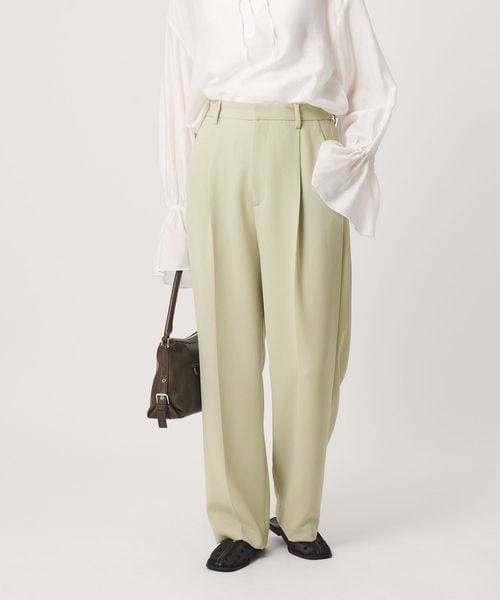 BEAUTY&YOUTH/タックワイドストレートパンツ ウォッシャブル/イージーパンツ