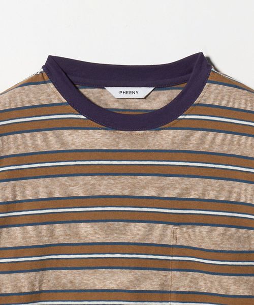 pheeny マルチボーダーカットソー ブラウン PHEENY/MULTI BORDER LAYERED S/S(BROWN)