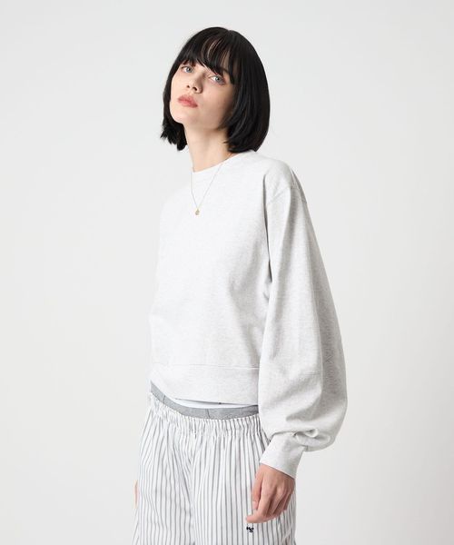 H＞コットン ボリュームスリーブ プルオーバー