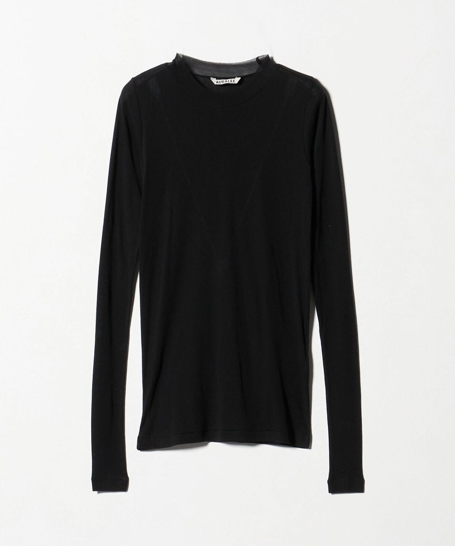 【新品】AURALEE(オーラリー)シアーカットソーBLACK AURALEE>シアーリブ ロングスリーブカットソー