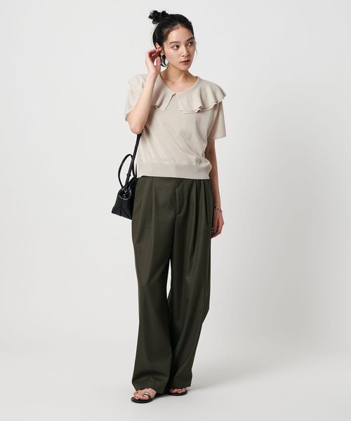 WEB限定】フリルカラー ニットプルオーバー ―ウォッシャブル―