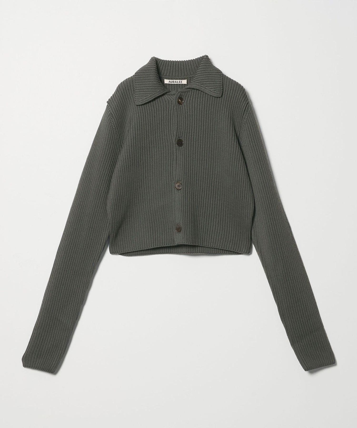 AURALEE＞クロップド シャツカーディガン