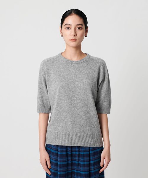 HORACE ショートスリーブ ニット シースルー パーカー ブラック BEAUTY＆YOUTH UNITED ARROWS セーター ニット ペーパーヤーン