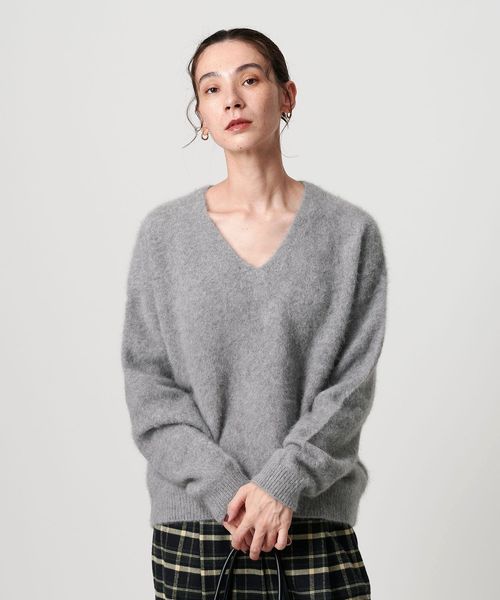 フォックスカシミヤブレンド Vネックニットプルオーバー