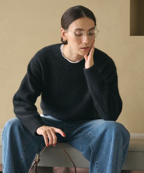 BEAUTY&YOUTH/フォックスカシミヤブレンド クルーネックニットプルオーバー/ニット / セーター