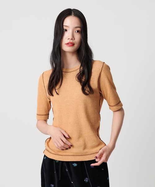 BEAUTY&YOUTH/コットンリバーテレコ ハーフスリーブカットソー/Tシャツ / カットソー