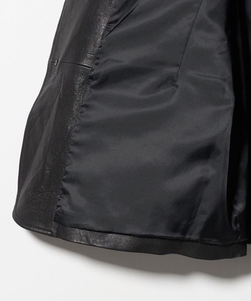 【美品】UNITED ARROWS　レザーテーラードジャケット　ブラック　M ユナイテッドアローズのジャケット / スーツ / セットアップ