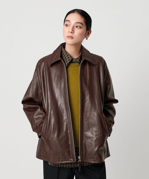 シープレザー フロントジップ ジャケット